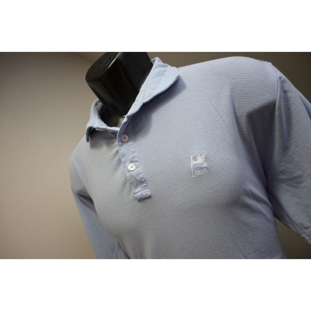 Peter Millar Golf Polo Athletic Pima Tencel Stretch Striped Shirt Mens Sz Large